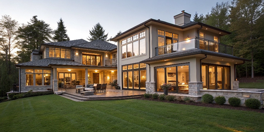 A modern custom-built house under construction