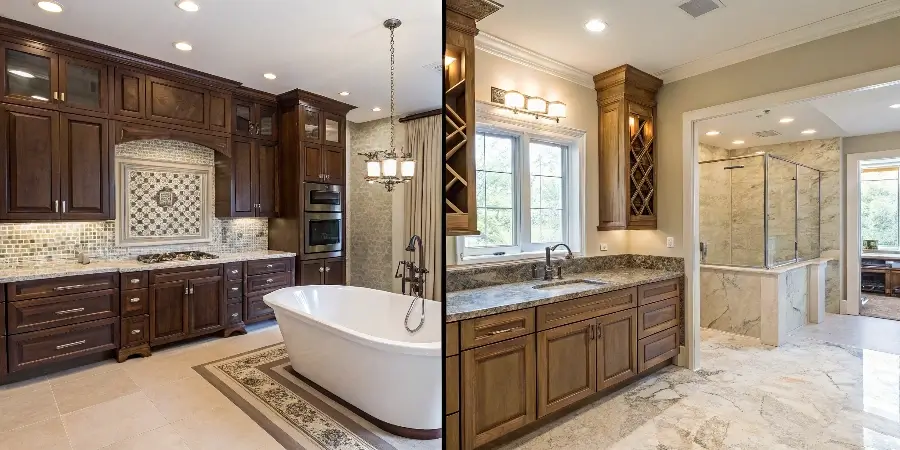 A detailed infographic showing a house with price tags on the kitchen, bathroom, and structural walls