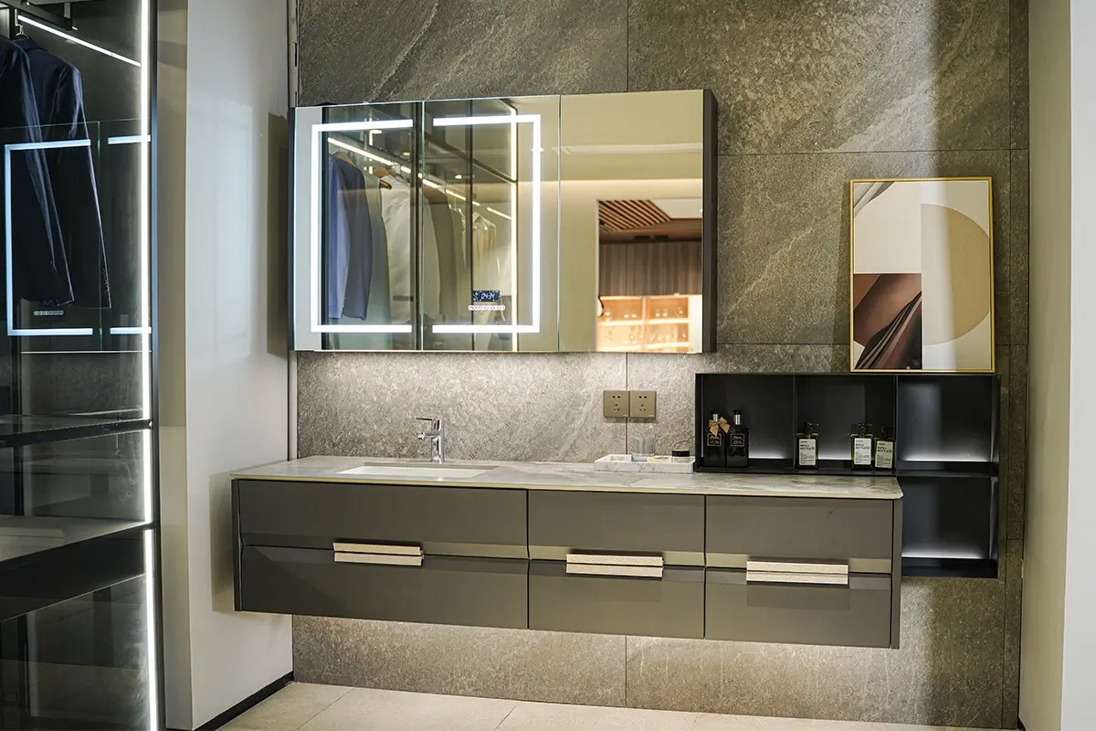 Graphite Matte Stainless Steel Bathroom Vanity