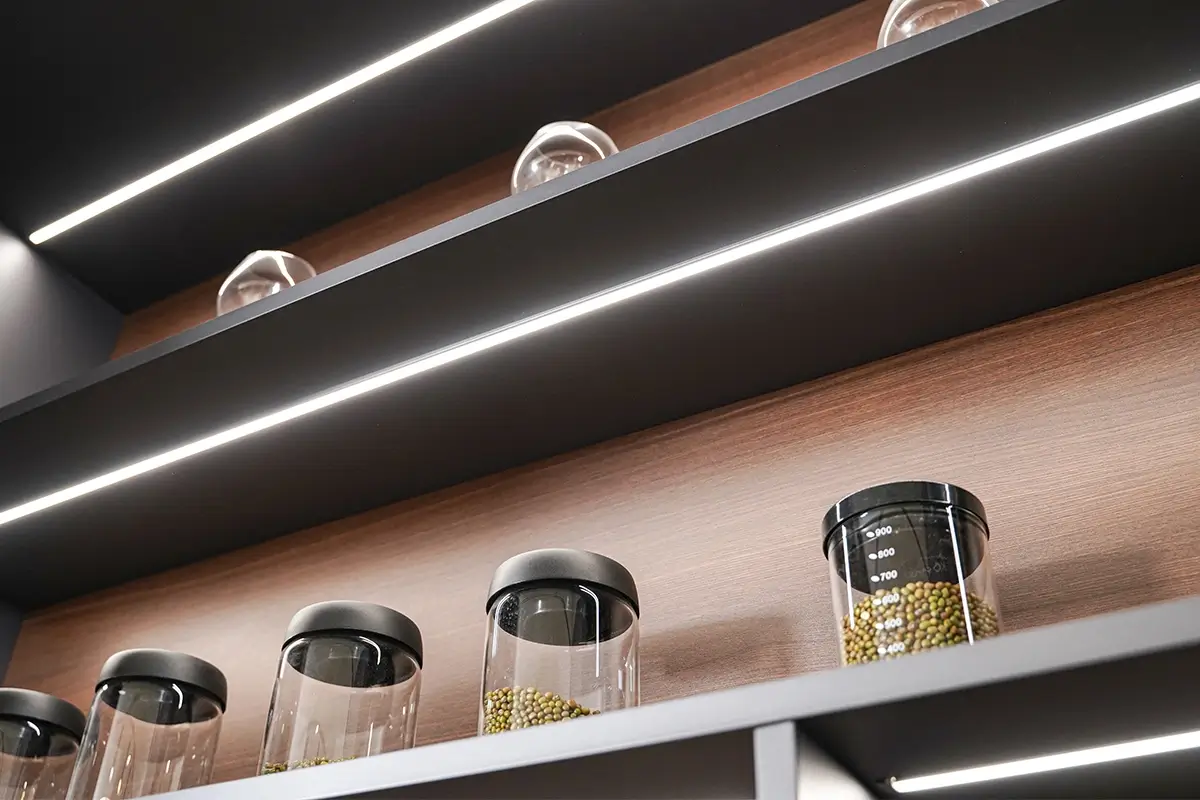 Integrated LED Display Shelf System