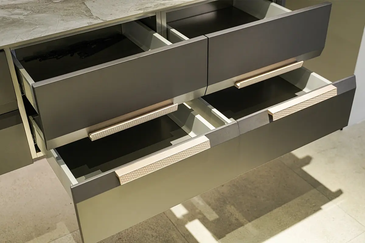 Precision Drawer System in Matte Stainless Steel
