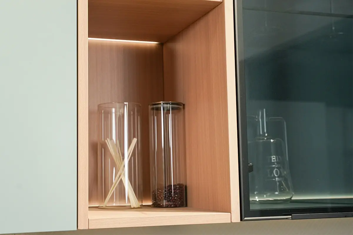 stainless-steel-kitchen-open-shelf-wood-accent-detail