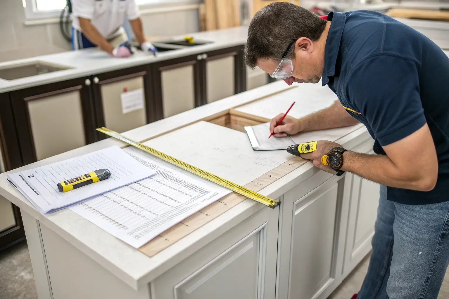 Quality control inspector examining products in a factory